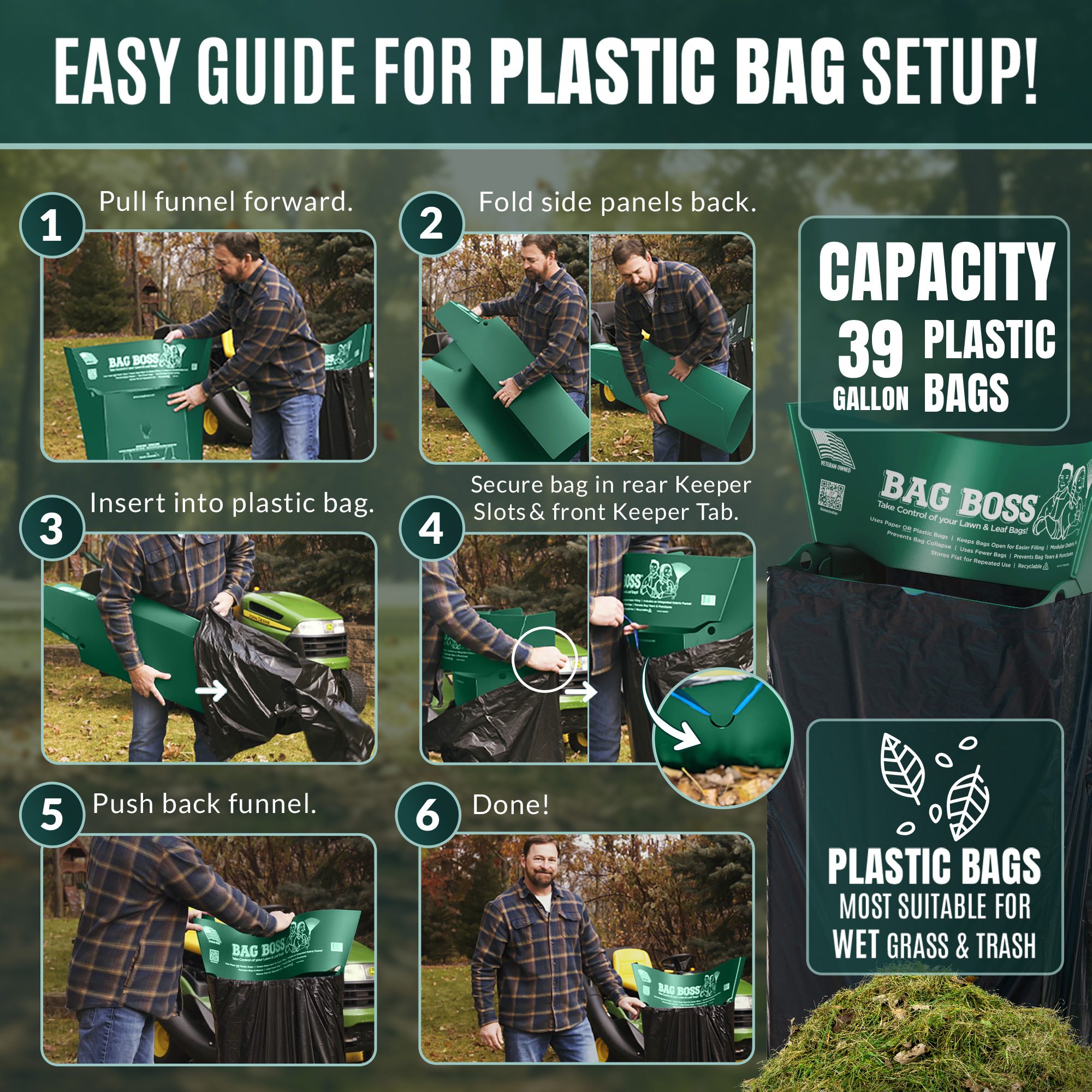 How to set up a plastic bag on the bag boss.