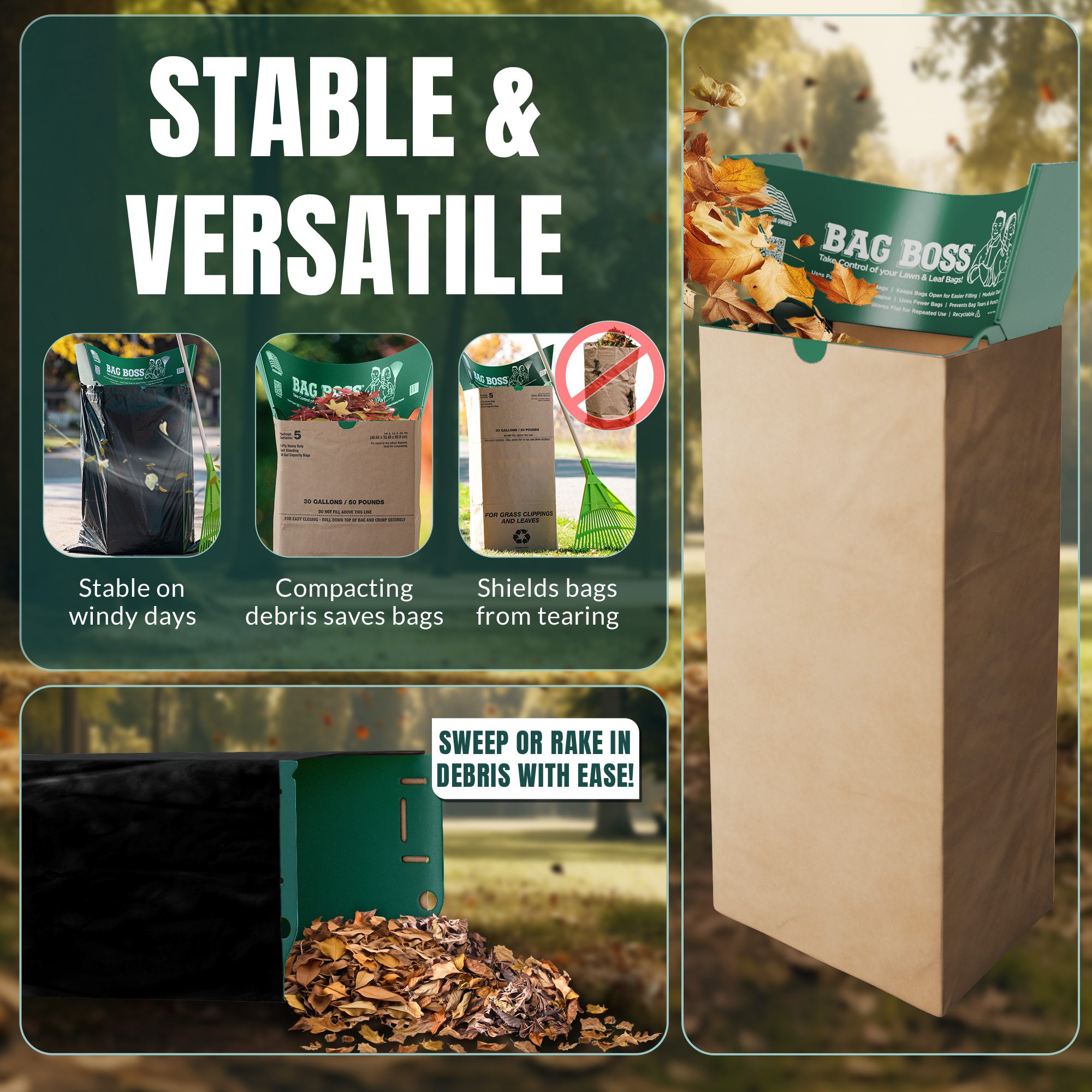 Showing that the Bag Boss is stable and versatile.